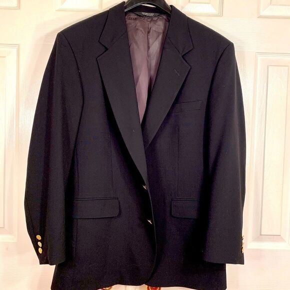 BLACK HARTMARX BRASS BUTTON BACK VENT SC 40R - Picture 1 of 10